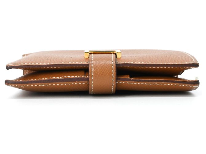 Cartera compacta de dos pliegues Hermès Bearn Castaño - vista 6