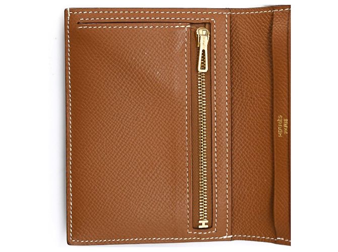 Cartera compacta de dos pliegues Hermès Bearn Castaño - vista 8