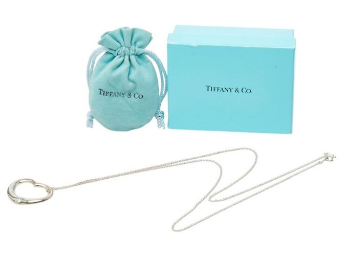 Collana con pendente Tiffany & Co. Elsa Peretti Open Heart Argento - vista 10