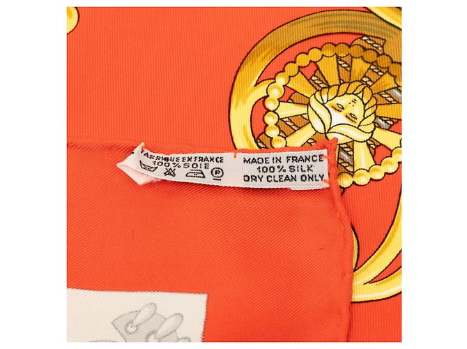 Hermès Sciarpa/Foulard Hermes Carre 90 Cliquetis Bianco Rosso - vista 6