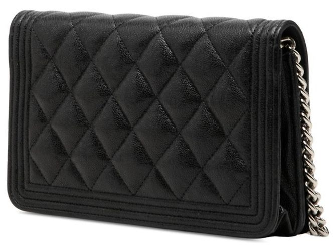 Borsa a tracolla Chanel Coco Mark Matelassé Boy Chain Wallet Nero - vista 2