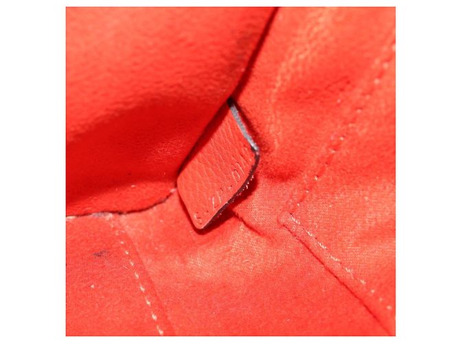 Céline Bolso CELINE Luggage Nano Shopper de cuero 2way Naranja Plata Auth ka5539A - vista 22