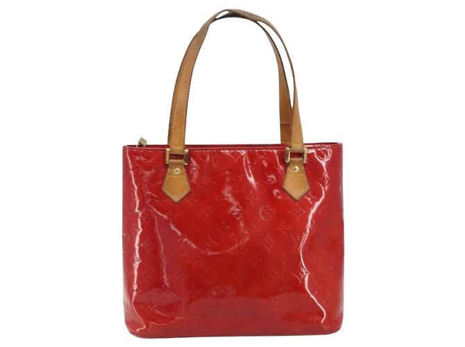 LOUIS VUITTON Borsa Monogram Vernis Houston Rouge M91092 LV Auth 194707 Rosso - vista 13