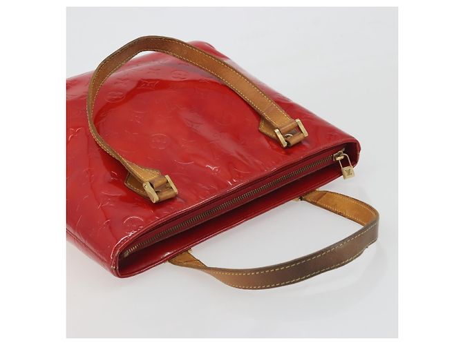 LOUIS VUITTON Borsa Monogram Vernis Houston Rouge M91092 LV Auth 194707 Rosso - vista 14