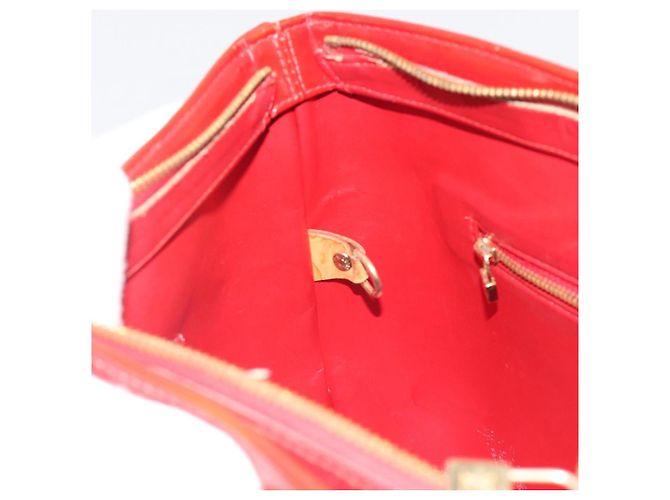 LOUIS VUITTON Borsa Monogram Vernis Houston Rouge M91092 LV Auth 194707 Rosso - vista 26