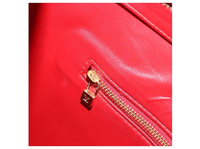 LOUIS VUITTON Borsa Monogram Vernis Houston Rouge M91092 LV Auth 194707 Rosso - vista 27