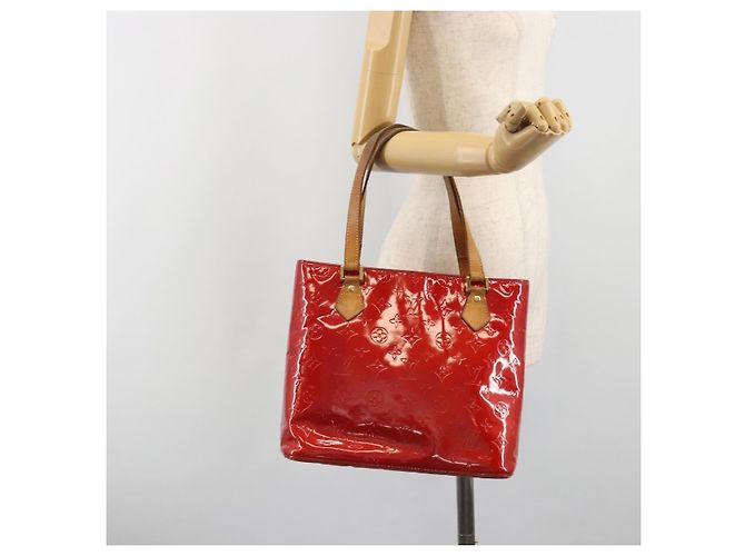 LOUIS VUITTON Borsa Monogram Vernis Houston Rouge M91092 LV Auth 194707 Rosso - vista 30