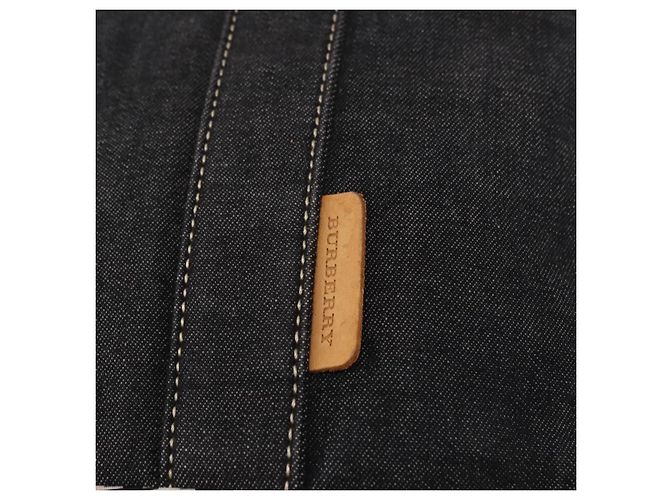 Borsa a Mano BURBERRY Nova Check Denim Nero Argento Auth bs36454 - vista 15
