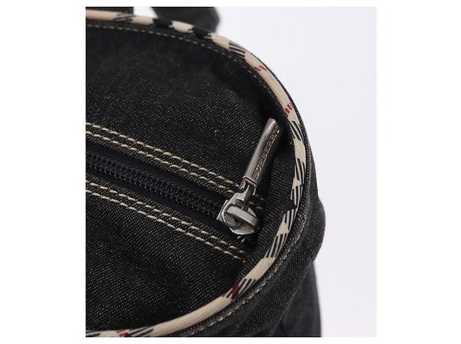 Borsa a Mano BURBERRY Nova Check Denim Nero Argento Auth bs36454 - vista 16
