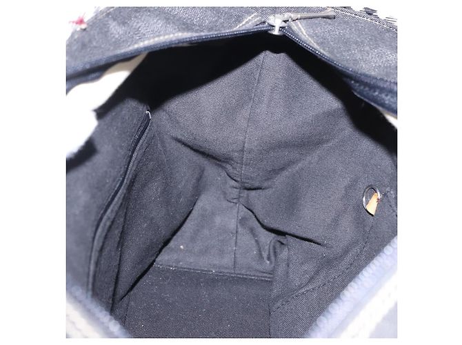 Borsa a Mano BURBERRY Nova Check Denim Nero Argento Auth bs36454 - vista 19