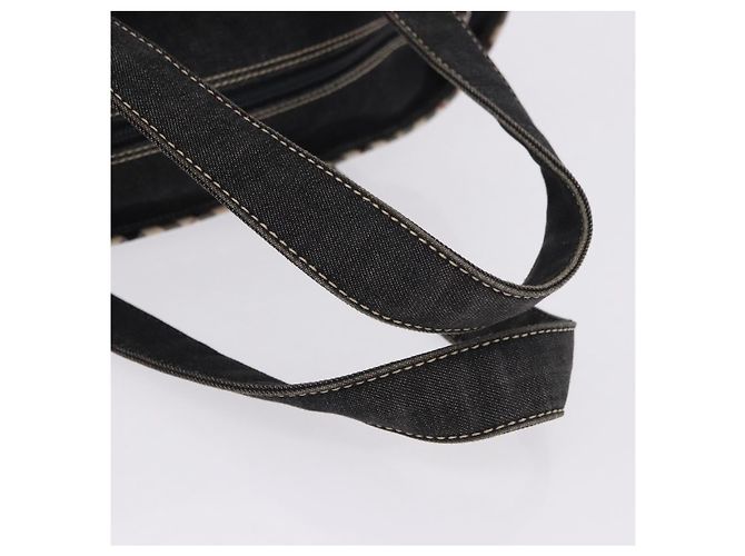Borsa a Mano BURBERRY Nova Check Denim Nero Argento Auth bs36454 - vista 7
