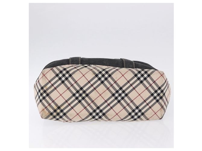 Borsa a Mano BURBERRY Nova Check Denim Nero Argento Auth bs36454 - vista 9