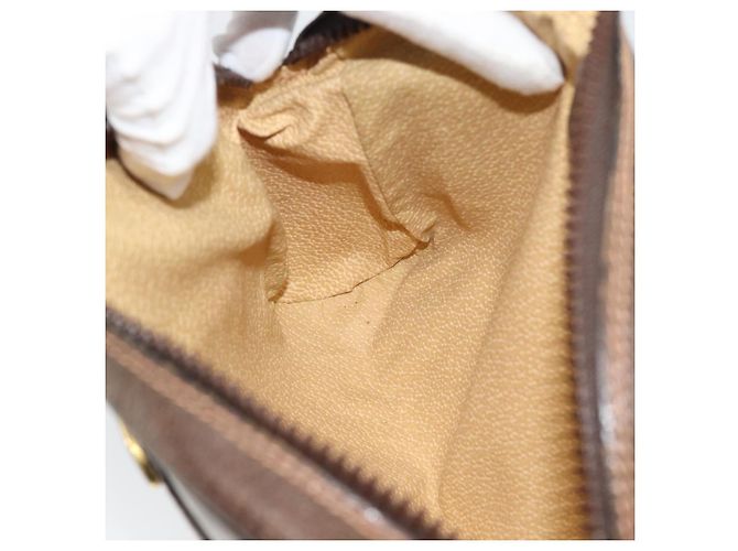 Borsa a Spalla GUCCI GG Supreme Web Sherry Line PVC Beige Oro Auth 194659A D'oro - vista 18