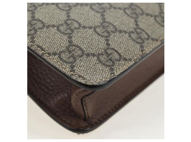 Borsa Courier GUCCI GG Supreme Web Sherry Line in PVC Beige Oro 474083 Auth 194145V - vue 14