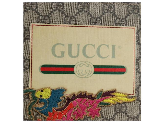 Borsa Courier GUCCI GG Supreme Web Sherry Line in PVC Beige Oro 474083 Auth 194145V - vue 16