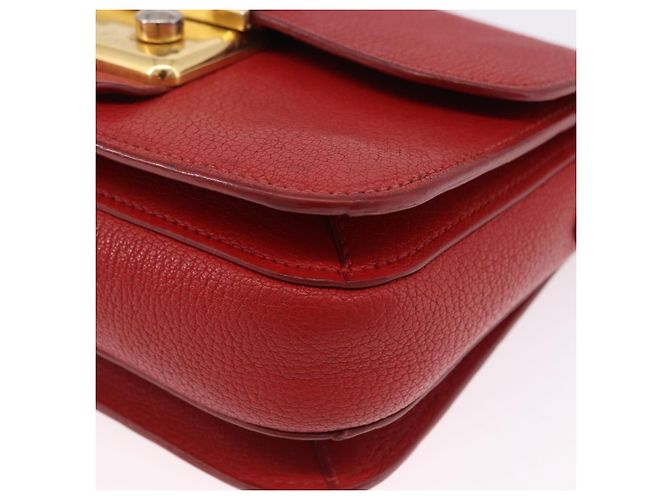 Borsa a Spalla Miu Miu in Pelle Rossa e Oro Auth bs36460 Rosso D'oro - vista 10
