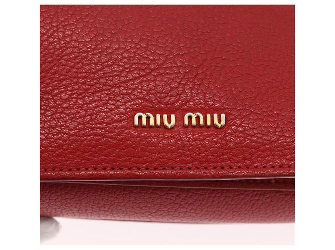 Borsa a Spalla Miu Miu in Pelle Rossa e Oro Auth bs36460 Rosso D'oro - vista 13