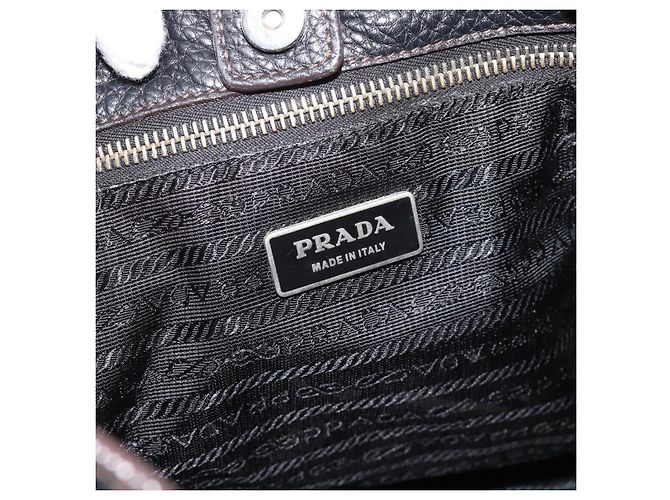Borsa a tracolla PRADA Vittero Dino Leather Nero Argento Aut 194853SAV - vista 15