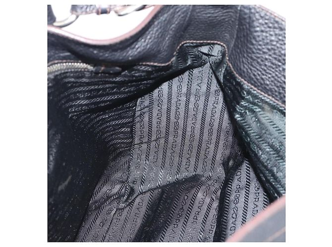 Borsa a tracolla PRADA Vittero Dino Leather Nero Argento Aut 194853SAV - vista 17