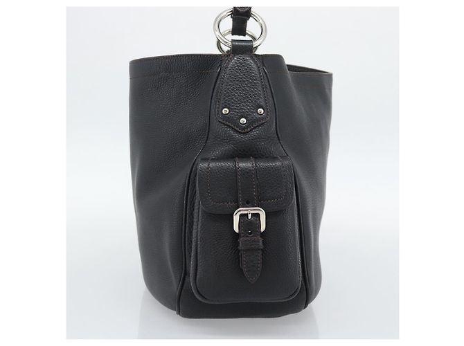 Borsa a tracolla PRADA Vittero Dino Leather Nero Argento Aut 194853SAV - vista 5