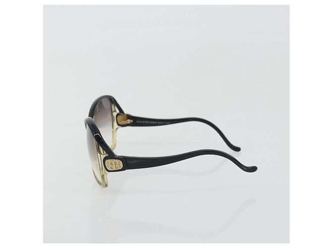 Occhiali da sole BALENCIAGA in plastica nero e oro Auth BA14253A D'oro - vista 4