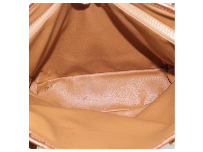 Céline Bolsa Tote CELINE Macadam em PVC e couro marrom com detalhes dourados Auth BA14737 - vista 16