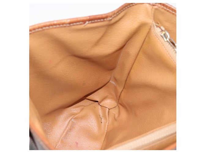 Céline Bolsa Tote CELINE Macadam em PVC e couro marrom com detalhes dourados Auth BA14737 - vista 18