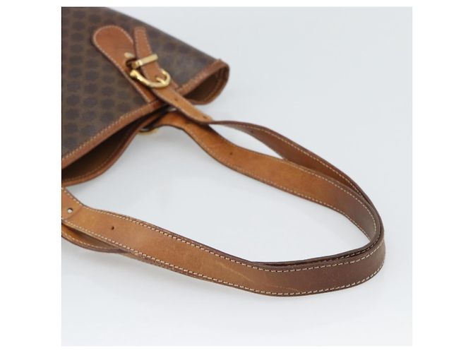 Céline Bolsa Tote CELINE Macadam em PVC e couro marrom com detalhes dourados Auth BA14737 - vista 7