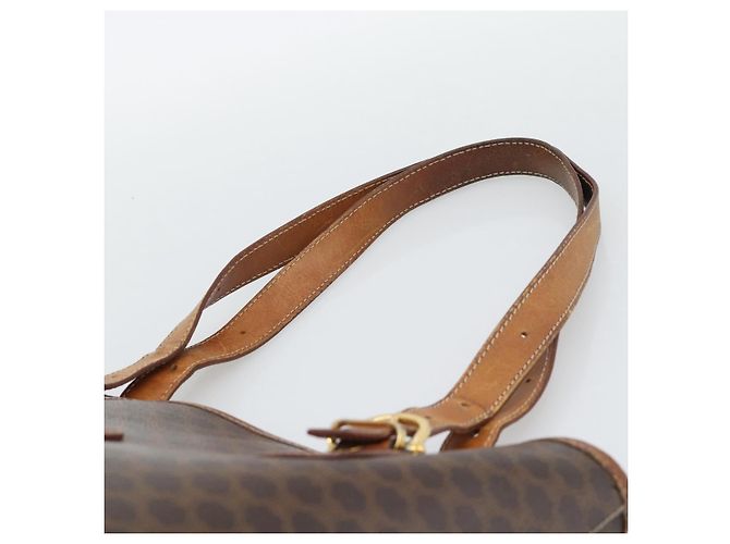 Céline Bolsa Tote CELINE Macadam em PVC e couro marrom com detalhes dourados Auth BA14737 - vista 8