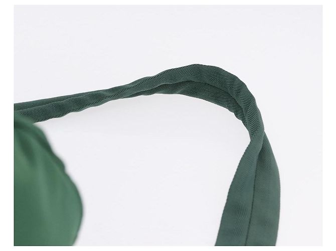 Borsa Boston PRADA Nylon 2way Verde Argento Auth 194594 - vista 10