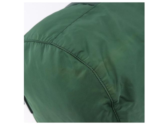 Borsa Boston PRADA Nylon 2way Verde Argento Auth 194594 - vista 14