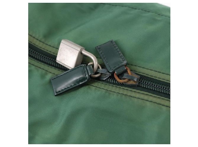 Borsa Boston PRADA Nylon 2way Verde Argento Auth 194594 - vista 16