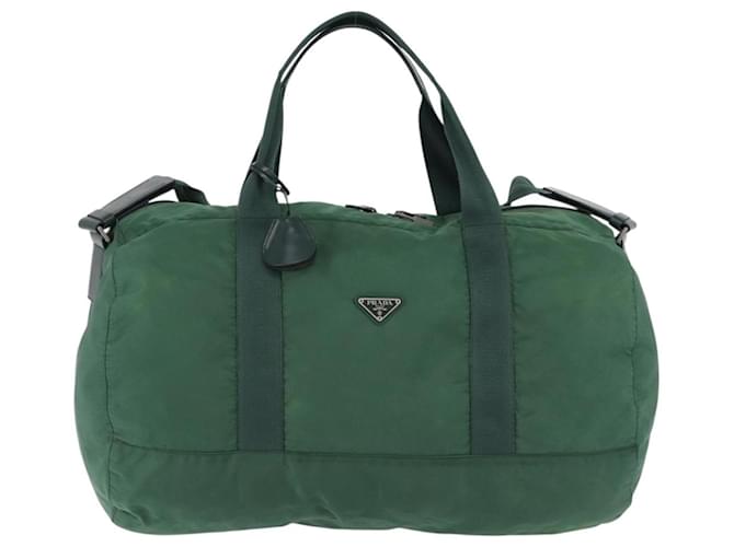 Borsa Boston PRADA Nylon 2way Verde Argento Auth 194594 - vista 2