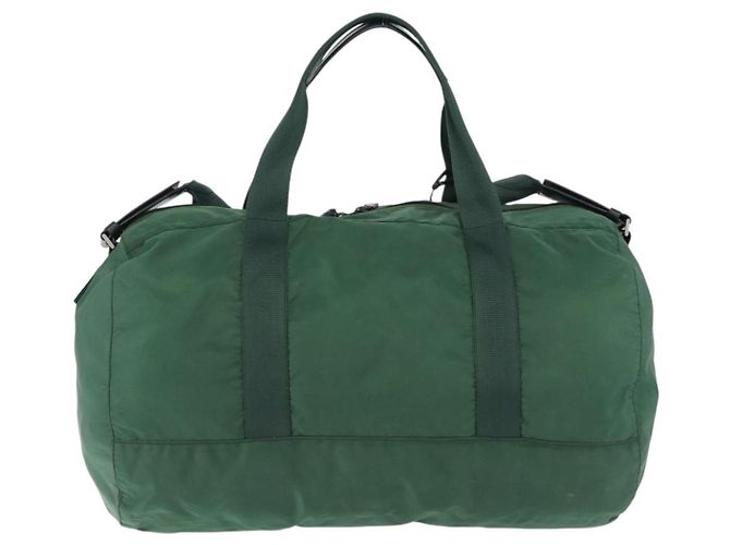 Borsa Boston PRADA Nylon 2way Verde Argento Auth 194594 - vista 3