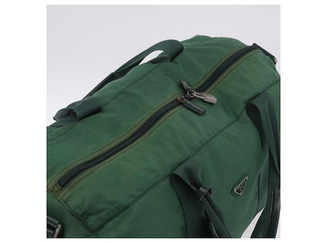 Borsa Boston PRADA Nylon 2way Verde Argento Auth 194594 - vista 6