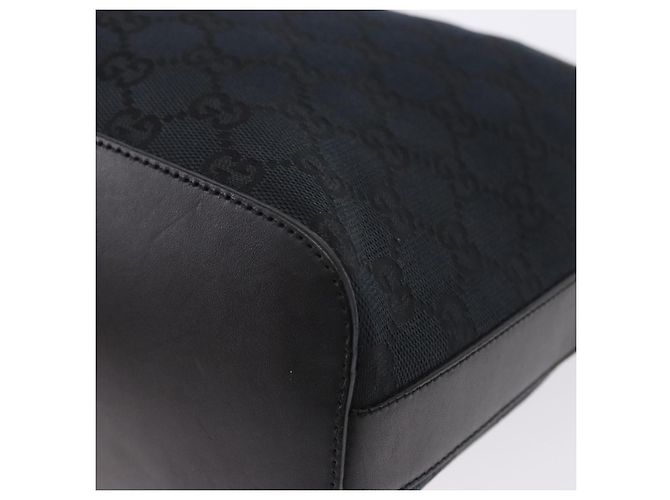Borsa a Spalla GUCCI GG Canvas Nera Argento 001 3814 Auth 194836V Nero - vista 11