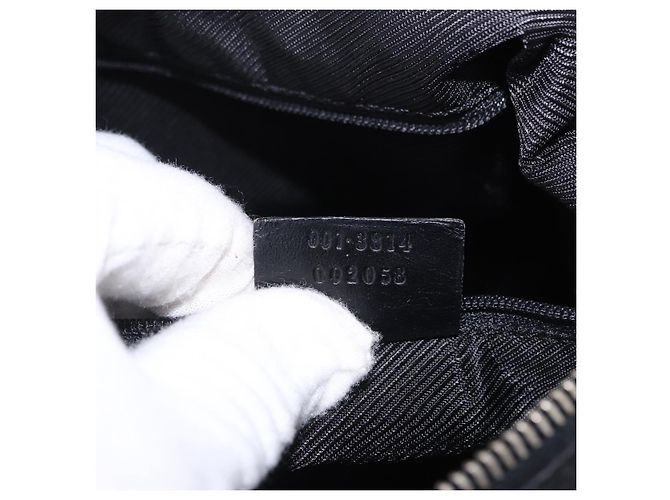 Borsa a Spalla GUCCI GG Canvas Nera Argento 001 3814 Auth 194836V Nero - vista 21