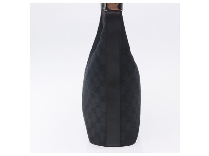 Borsa a Spalla GUCCI GG Canvas Nera Argento 001 3814 Auth 194836V Nero - vista 4