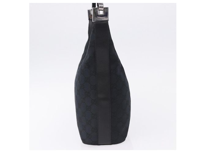 Borsa a Spalla GUCCI GG Canvas Nera Argento 001 3814 Auth 194836V Nero - vista 5
