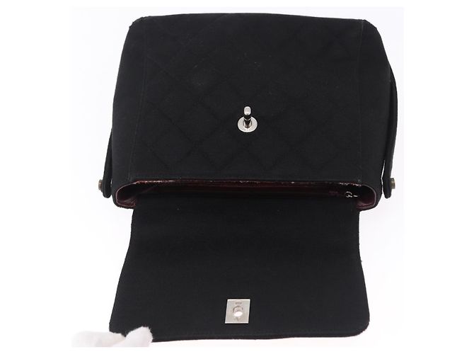 CHANEL Matelasse Hand Bag Cotton Black Silver CC Auth bs36363 Nero Argento - vista 15