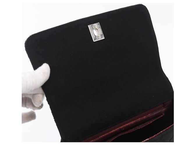 CHANEL Matelasse Hand Bag Cotton Black Silver CC Auth bs36363 Nero Argento - vista 16