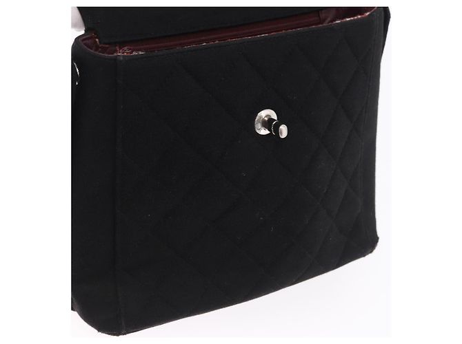 CHANEL Matelasse Hand Bag Cotton Black Silver CC Auth bs36363 Nero Argento - vista 17