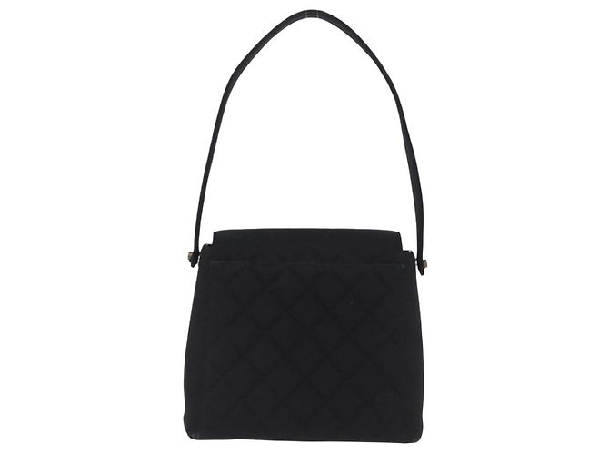 CHANEL Matelasse Hand Bag Cotton Black Silver CC Auth bs36363 Nero Argento - vista 3