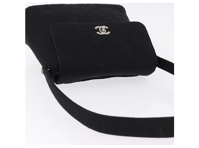 CHANEL Matelasse Hand Bag Cotton Black Silver CC Auth bs36363 Nero Argento - vista 6