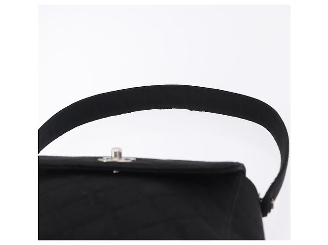 CHANEL Matelasse Hand Bag Cotton Black Silver CC Auth bs36363 Nero Argento - vista 8