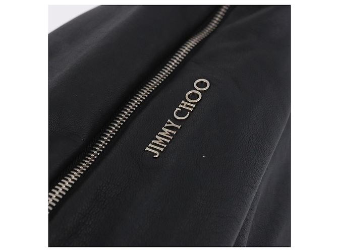 Borsa a Spalla Jimmy Choo in Pelle Nera Argento Auth bs36091A Nero - vista 15