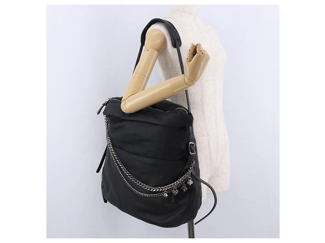 Borsa a Spalla Jimmy Choo in Pelle Nera Argento Auth bs36091A Nero - vista 25