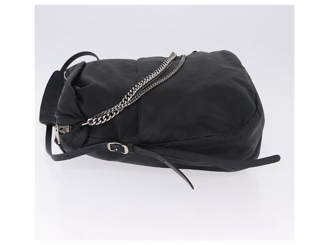 Borsa a Spalla Jimmy Choo in Pelle Nera Argento Auth bs36091A Nero - vista 5