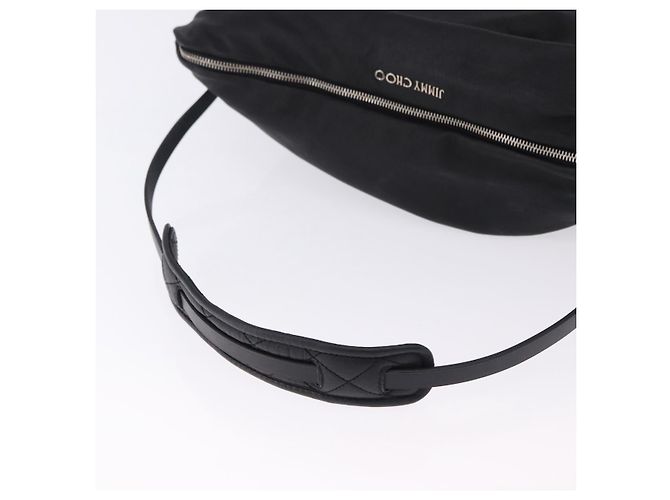 Borsa a Spalla Jimmy Choo in Pelle Nera Argento Auth bs36091A Nero - vista 7