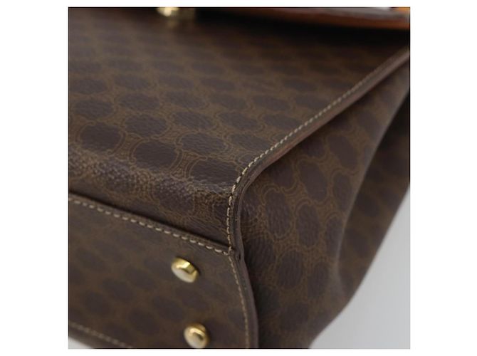 Céline Borsa CELINE Macadam Canvas Star ball PVC Pelle Marrone Oro Auth 195298 D'oro - vista 10